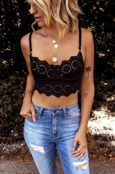 Black Hollow Out Lace Bralette